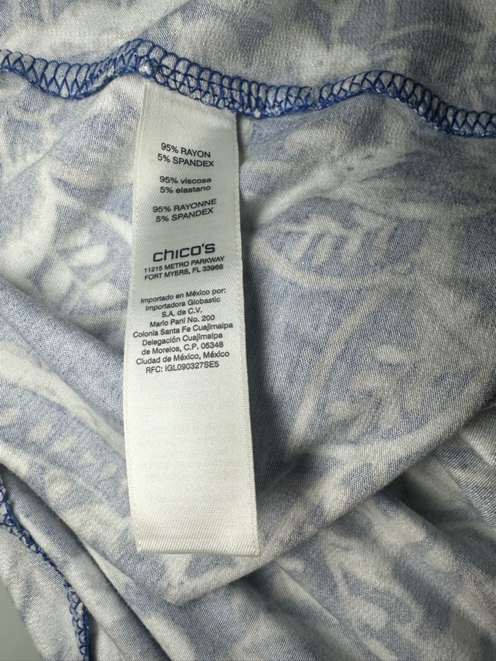 Chico’s Blue & White Paisley Floral Tank Dress Size 1 (M/L) Boho Summer - Picture 3 of 6